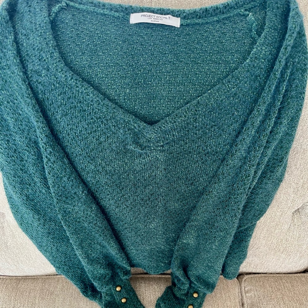 Project Social T blue/green sweater size M